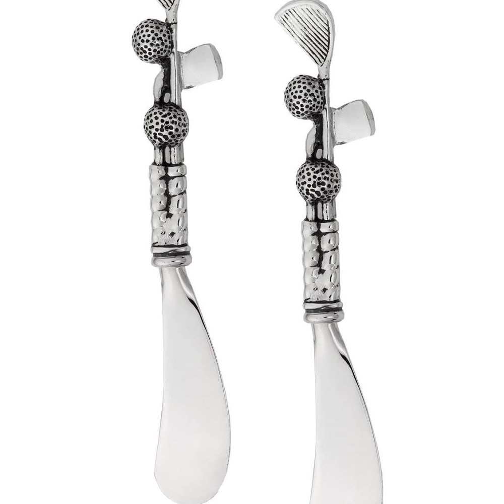 2-Piece Zinc Alloy Cheese Spreader/Butter Knife (Golf Clubs)